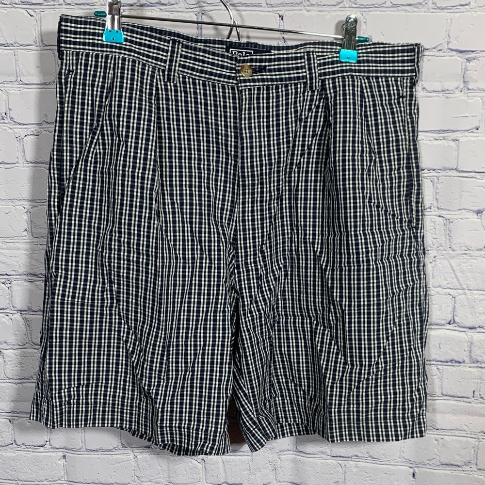 Polo Ralph Lauren Mens VTG Plaid Checkered Shorts Navy Size 35 Preppy Golf Prep